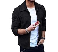 BAIXIAOCHI Chaqueta PequeñA De Lana De Piel De Venado Delgada De Color SóLido Con Solapa De Manga Larga Para Hombre