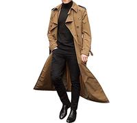 BAIXIAOCHI Gabardina De Hombre De Longitud Media Con Doble Botonadura Gabardina Larga De Hombre Casual