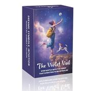 BAIYOOBAI Baraja de cartas del Tarot con 78 cartas y libro de acompañamiento, Tarot Violet Veil Tarot, cubierta de tarot cósmica esencial para una interpretación intuitiva, guía espiritual, estética