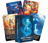 BAIYOOBAI Tarjetas de oráculo de animales espirituales para intuición, orientación y conexión espiritual, tarjetas de oráculo para principiantes, una baraja mística con potentes tótems de animales