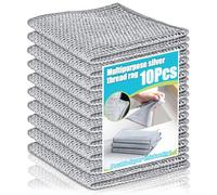 Baiyouli 10 Piezas Estropajo Alambre Cocina, Paños de Limpieza de Aluminio Metálicos Reutilizables Doble Capa, Paño Limpieza Mágico Sin Rayar para Cocina Ollas Fregaderos 20 x 20 cm