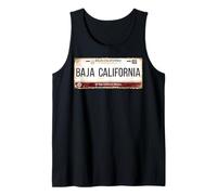 Baja California Mexico License Plate Travel Vacation Beach Camiseta sin Mangas
