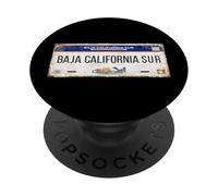 Baja California Mexico License Plate Travel Vacation Beach PopSockets PopGrip Adhesivo