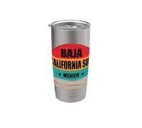 Baja California Sur México Retro Vintage Baja California Sur Vaso térmico de acero inoxidable de doble pared