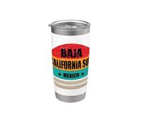 Baja California Sur México Retro Vintage Baja California Sur Vaso térmico de acero inoxidable de doble pared