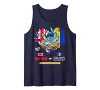 Bajan Bandera Británica Idea Para Mujer Bajan Flying Fish & Chips Camiseta sin Mangas