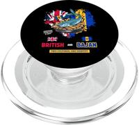 Bajan Bandera Británica Idea Para Mujer Bajan Flying Fish & Chips PopSockets PopGrip para MagSafe