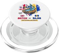 Bajan Bandera Británica Idea Para Niños Bajan Flying Fish & Chips PopSockets PopGrip para MagSafe