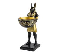 Bajbumgn Estatuilla De Perro | Figuritas Decorativas De Animales De Pie con Cuenco,Estatuas de Perro Egipcio Decorativas | para Sala Estantería Mesa Mesilla Estantes Libreros Alfeizares