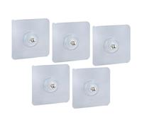 Bajbumgn Ganchos Adhesivos | 5 Piezas Sin Taladro Impermeable - Soporte De Pared Con Ganchos Adhesivos Fuertes,Para Baño Ducha Dormitorio Salón Hogar Apartamento Residencia Oficina Toalla Estropajo