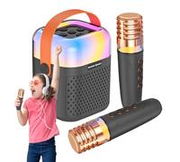 Bajbumgn Máquina de Karaoke Mini - Altavoz Inalámbrico para Cantar con 2 Micrófonos,Altavoz de Karaoke,para Fiestas en Casa, Jardín, Oficina y Eventos al Aire Libre