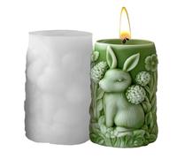 Bajbumgn Moldes Para Velas,Manualidad De Arte En Cemento Con Tema De Conejo Y Flor - Molde para la Fabricación de Velas Aromáticas | Para Centro De Mesa De Hogar Habitación Fiesta Cena Y Decoración