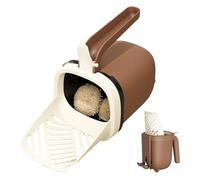 Bajbumgn Recogedor De para Gatos con Soporte,Cubo De Residuos con Tamiz para | Pala para Heces con Portabolsa,para Gato Perro Baño Interior Exterior Viaje