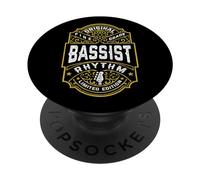 Bajista Vintage Whiskey Label Funny Bass Guitar Player PopSockets PopGrip Adhesivo