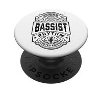 Bajista Vintage Whiskey Label Funny Bass Guitar Player PopSockets PopGrip Adhesivo