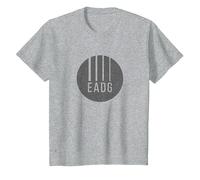 Bajo/Bajista EADG 4 Cuerdas envejecidas Camiseta, Niños, Gris Jaspeado, 6 años
