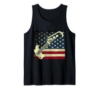 Bajo Bajo Bandera de Estados Unidos Bajista Camiseta sin Mangas