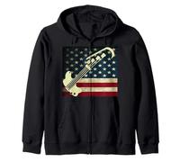 Bajo Bajo Bandera de Estados Unidos Bajista Sudadera con Capucha