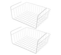 Bajo cesta de almacenamiento de estantes, debajo de la bandeja del gabinete | Cesta organizador de armario de acero inoxidable | Debajo del organizador del estante para la lavandería, armario, banco