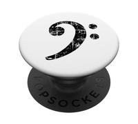 Bajo Clef (Vintage Negro) Bajista Bajo Player PopSockets PopGrip Adhesivo