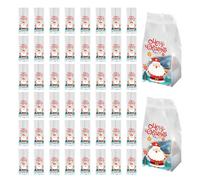 BAJO DE GOODIE DI NAVIDAD - CAMBINE CANDY ORACIONES 50PCS con motivo de Santa & Snowman, bolsas para niños de invierno para niños | Envoltura de regalo festivo, bolsas para la celebración de la