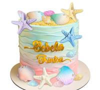 bajo el mar decoraciones tarta oceanico conchas decorativas accesorios fiesta tematica mar oceano baby shower cumpleaños corona conchas pastel