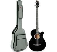 Bajo eléctrico acústico de madera maciza con ecualizador (negro)