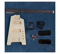 Bajo Eléctrico Sin Cabeza Semiacabado De 41 Pulgadas Cuerpo De Caoba Y Diapasón De Palisandro Con Todo El Hardware kit de guitarra electrica sin terminar