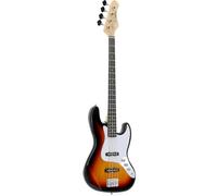 Bajo eléctrico Woodbrass JB100 Sunburst - Guitarra baja versátil ideal para principiantes - Cuerpo forma JB Tilo americano Tecla de arce - Estilo rock, pop, funk, country, hard, metal