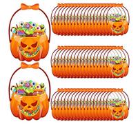 BAJO GOODIE HALLOWEEN 50 Paquete - Guardián a favor de la resistentes y reutilizables, colores vibrantes, asas resistentes, tamaños surtidos incluidos | Ideal para celebraciones de Halloween, om