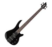 Bajo Harlem 4 de Gear4music, Negro | Acabado Negro Clásico con Cutaways Amplios, Selección de Pastillas y Controles para su Tono, Cuerpo Sólido y Ligero
