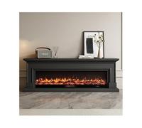 Bajo Nivel de Ruido Mueble de TV con Chimenea de Estilo francés, Moderno Mueble de Centro de Entretenimiento Decorativo con chimeneas eléctricas LED, silencioso. para el Dormitorio(Negro,Pequeño)