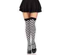 Bajo Patrón Leg Avenue Opaco Damier Negro/blanco Tamaño