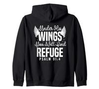 Bajo Sus Alas Encontrarás Refugio Salmo 91:4 Sudadera con Capucha