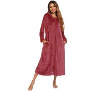 BaJooruly Women's Flannel Pajama Set Long Sleeve Zip-Up Front, Cozy Soft Winter Warm Sleepwear & Loungewear(XL, J2)