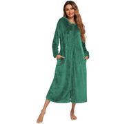 BaJooruly Women's Flannel Pajama Set Long Sleeve Zip-Up Front, Cozy Soft Winter Warm Sleepwear & Loungewear(L,J8)