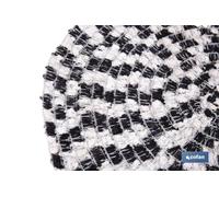 Bajoplato redondo elegante en negro y beige, medida 38 cm, caja de 6 uds. Diseñado para: eventos, decoración de mesas y uso diario.