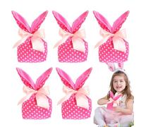 BAJOS DE PASO PASTERA, BAJO GOODIE EASQUA,Bunny Ears Candy Goodie Bolsas - 5x Teclas de regalo reutilizables con, decoraciones de Pascua para los paquetes de embalaje