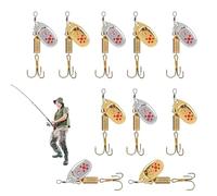 BAJOS SPINNER - TRAPERADOR GOLD 10 PIEZAS, TRIPLE HOCK PROCKET, LECTRA PREDADOR CIBILING, ROTATING BLADE Jigging Collection, Pack De Cebo Artificial | Al Aire Libre Para Trucha De Salmón Crappie