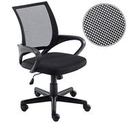 BAKAJI 5528-BLACK Silla de Escritorio para Oficina Presidencial de Tela de Malla Transpirable con rotación de 360 Grados, Tejido, Negro, Talla única