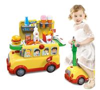 BAKAJI 8054317258663 Schoolbus Fast Food - Escáner 3 en 1 para niños, 44 x 45 x 22,5 cm, Multicolor