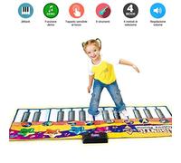 Bakaji Alfombra Musical con Teclado de Suelo, Juguete para niños, con 8 Sonidos, Instrumentos Musicales, función grabación y demostración, tamaño 180 x 74 cm
