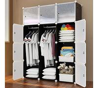 BAKAJI Armario Cubos 2 Puertas Perchero Mueble Modular, Acero Resina, Color Blanco, 12 Cubi Design 2