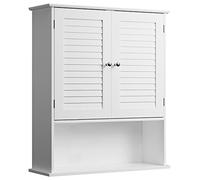 BAKAJI Armario Doble de Madera Blanca para Ahorrar Espacio, de 60 x 20 x 70 cm