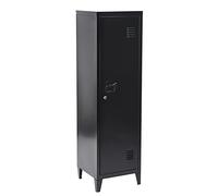 BAKAJI Armario vestidor de Metal una Puerta con Llave 3 Compartimentos, Negro, Standard