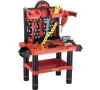 BAKAJI - Banco de Trabajo para niños, Herramientas y Accesorios con Taladro, 54 Piezas, 70 x 51 x 60 cm, Multicolor, 8050534662313