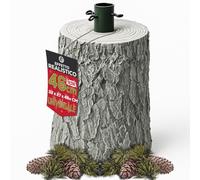BAKAJI Base de soporte para árbol de Navidad de resina, tronco realista navideño, reproducción fiel a la realidad, sólida y resistente, enganche universal de 40 mm ganchos para ajuste de altura (46 cm