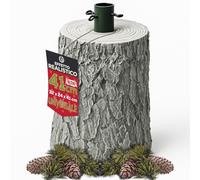 BAKAJI Base de soporte para árbol de Navidad de resina, tronco realista navideño, reproducción fiel a la realidad, sólida y resistente, enganche universal de 40 mm ganchos para ajuste de altura (41 cm
