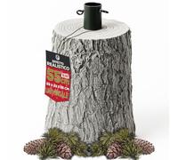 BAKAJI Base de soporte para árbol de Navidad de resina, tronco realista navideño, reproducción fiel a la realidad, sólida y resistente, enganche universal de 40 mm, ganchos para ajuste de altura (55