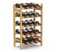 BAKAJI Botellero de Madera de bambú con 20 Compartimentos para Vino, champán, botellero de Suelo, Bodega para rinconera, Bar, salón, Cocina, bistró, Restaurante, 43,5 x 24,5 x 73 cm (Natural)